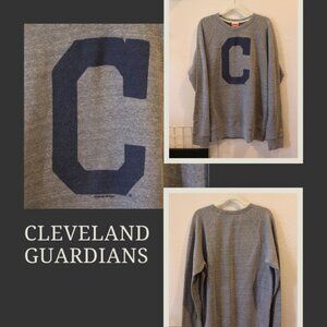 Homage Cleveland Guardians Block C Logo Sweatshirt - Gray - Size Large